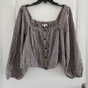 Madewell Flannel Top Gingham NWT